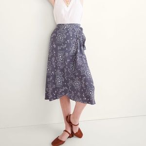 MADEWELL Wrap Midi Skirt, Archival Floral, size 00